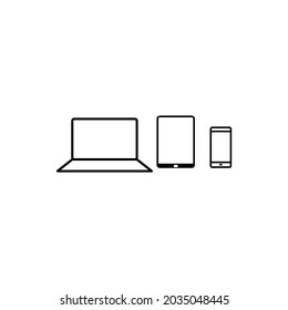 Device icon , Smart phone , Tablet , Laptop logo icon set isolated on white background. Vector illustration