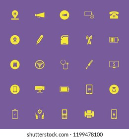 device icon. device vector icons set hotel location, stethoscope, full battery and wi fi