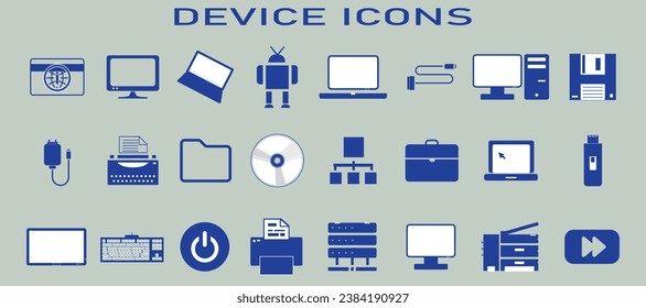 iconos de dispositivo. conjunto de iconos de comunicación.