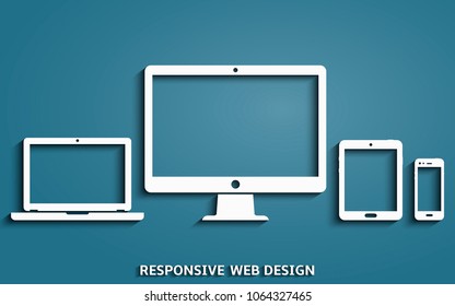 Device icons - desktop computer, laptop, smart phone and tablet
