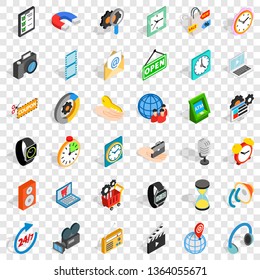 Device icons set. Isometric style of 36 device vector icons for web for any design