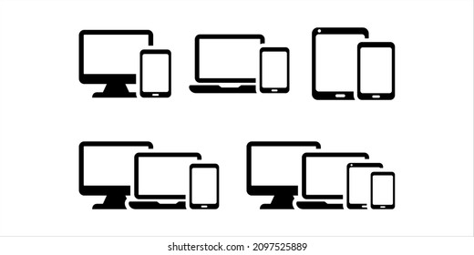 Device icons set vector graphic illustration