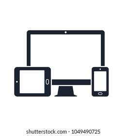 Device icons: smart phone, tablet and desktop computer