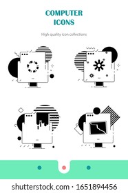 Iconos de dispositivo: teléfono inteligente, tableta, portátil y equipo de sobremesa