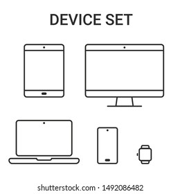 Device Icons smartphone, tablet, laptop and desktop computer