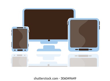 Device Icons: smart-phone, tablet and laptop 