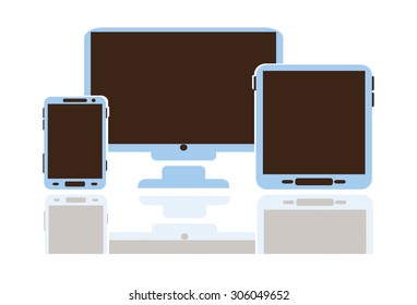 Device Icons: smart-phone, tablet and laptop 