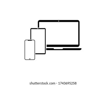 Device Icons vector illustration of responsive design for presentation