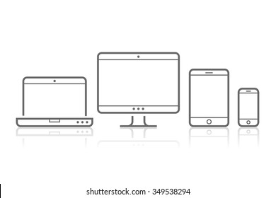 Device Icons vector illustration of responsive design for presentation