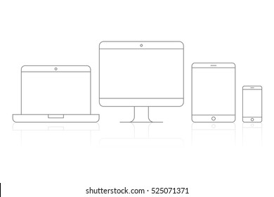 Device Icons vector illustration of responsive design for presentation