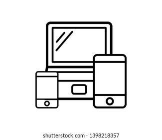 Device Icons vector templates, illustration of responsive design for presentation