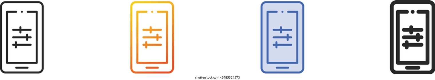 device icon.Thin Linear, Gradient, Blue Stroke and bold Style Design Isolated On White Background