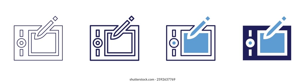 Device identity icon in 4 different styles. Thin Line, Line, Bold Line, Duotone. Duotone style. Editable stroke.