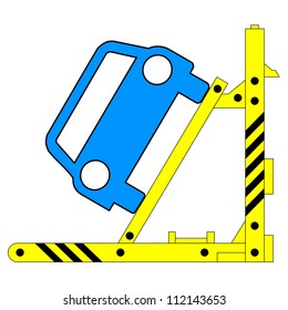 Device for lifting a car repair. Vector illustration.