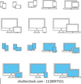 Device line icon set