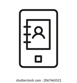 Icono de línea de dispositivo. Símbolo vectorial sobre fondo blanco. Para Web y APP