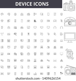 Device line icons, signs, vector set, outline illustration concept 