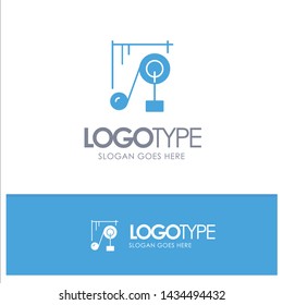 Device, Machine, Science, Science Machine Blue Solid Logo with place for tagline