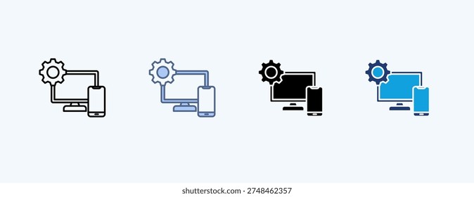 Device Management Multiple Icon Illustration Vector