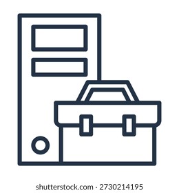 Ilustração vetorial de design de linha de ícone do gerenciador de dispositivos