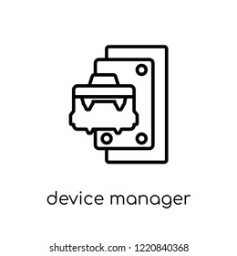 Device manager icon. Trendy modern flat linear vector Device manager icon on white background from thin line hardware collection, editable outline stroke vector illustration