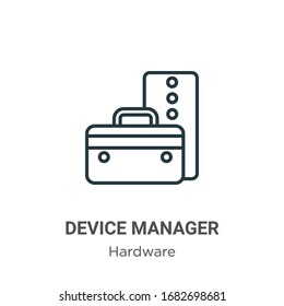 Vektorillustration-Symbol des Gerätemanagers Dünne, schwarze Gerätemanagement-Symbol, einfache flache Vektorillustration-Elementgrafik aus bearbeitbarem Hardwarekonzept einzeln auf weißem Hintergrund