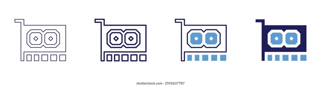Device manufacturer icon in 4 different styles. Thin Line, Line, Bold Line, Duotone. Duotone style. Editable stroke.