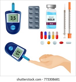 Device to measure sugar level and medicines for diabetes