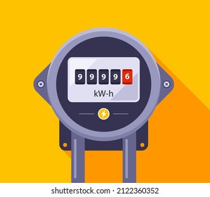 dispositivo para medir el consumo de electricidad en el hogar. ilustración vectorial plana.