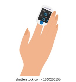 Un dispositivo para medir el oxígeno en la sangre. Imagen vectorial, eps 10