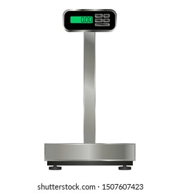 The device for measuring weight. Electronic scales on a white background. Vector illustration