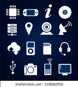 Device minimal icons set, vector illustration design elements.