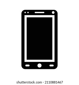 Device, mobile icon. Black vector graphics.