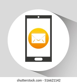 device mobile icon email message social media graphic vector illustration eps 10