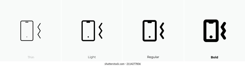device mobile vibration icon. Thin, Light Regular And Bold style design isolated on white background