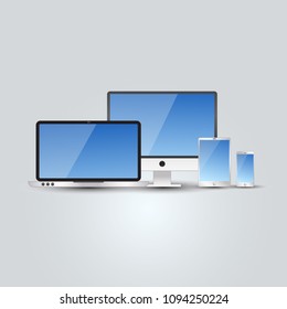 Device mockup graphic template vector