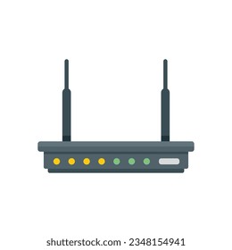 Device modem icon flat vector. Wifi internet. Network lan isolated