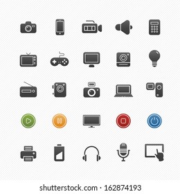 device and multimedia vector symbol icon on white background