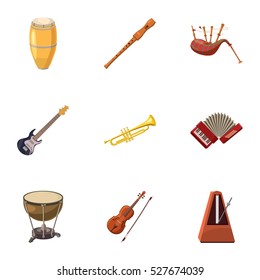Device for music icons set. Cartoon illustration of 9 device for music vector icons for web
