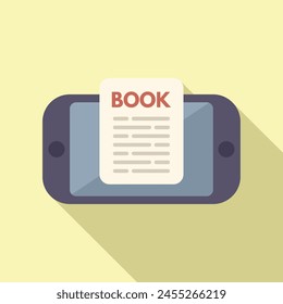 Device online book icon flat vector. Literature learn. Study science app