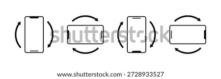 Device Orientation Icons Set. Featuring phone, rotate, landscape, portrait, screen, motion, toggle, sensor, layout, adjustment, and more.