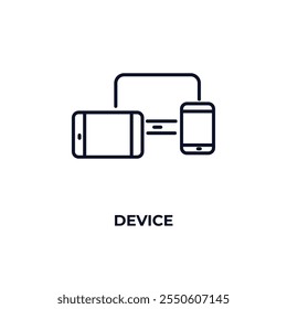 device outline icon. Linear vector from computer concept. Thin line device icon isolated on white background