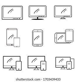 
Device outline icon. set of vector icons.
