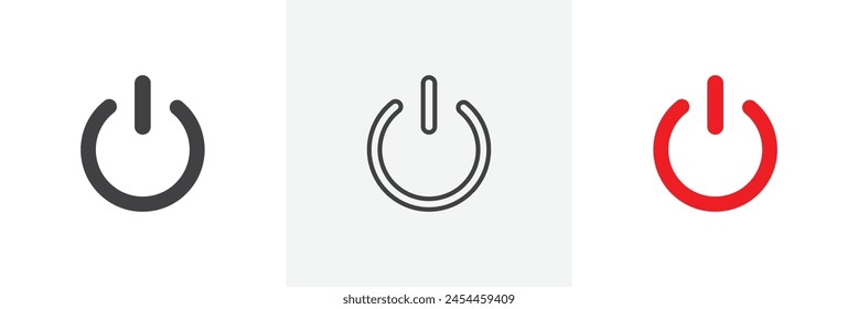 Device Power Management Icons with On and Off Symbols