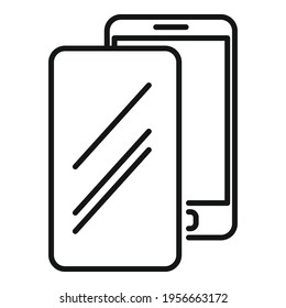 Device protect glass icon. Outline Device protect glass vector icon for web design isolated on white background