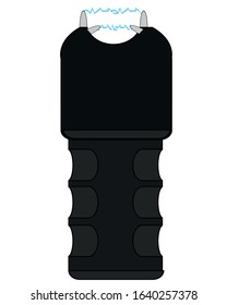 Device of protection taser on white background is insulated