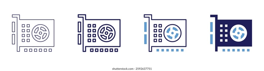 Device recovery icon in 4 different styles. Thin Line, Line, Bold Line, Duotone. Duotone style. Editable stroke.