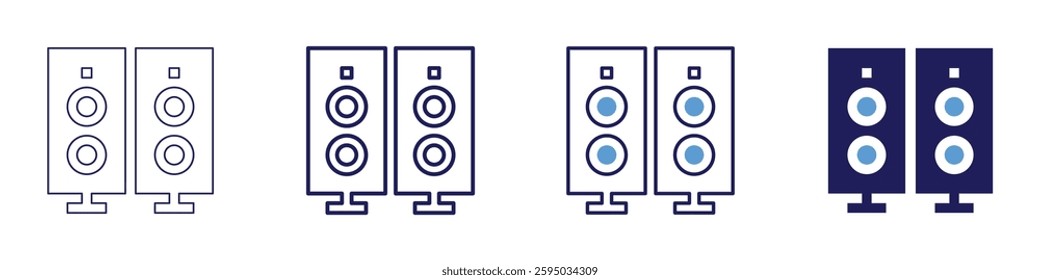 Device reset icon in 4 different styles. Thin Line, Line, Bold Line, Duotone. Duotone style. Editable stroke.