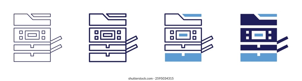Device restrictions icon in 4 different styles. Thin Line, Line, Bold Line, Duotone. Duotone style. Editable stroke.