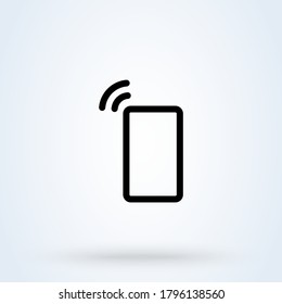 device ringing icon or logo line art style. Ringing smartphone. phone vibrating or ringing vector illustration.